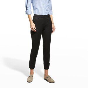 Brunello Cucinelli Monili Cuff Pants Navy Blue Cotton Twill Size 4